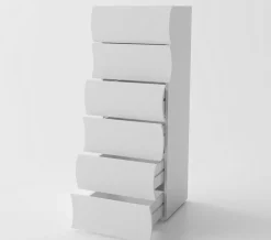Cassettiera 50x122h cm moderna bianco lucido Sea Gihome®