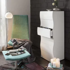 Cassettiera 50x122h cm moderna bianco lucido Sea Gihome®