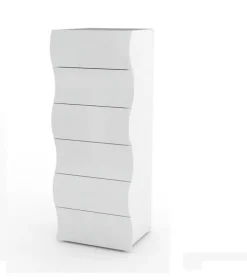 Cassettiera 50x122h cm moderna bianco lucido Sea Gihome®
