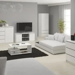 Cassettiera 120x100h cm moderna 8 cassetti bianco Living