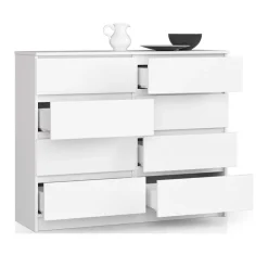 Cassettiera 120x100h cm moderna 8 cassetti bianco Living