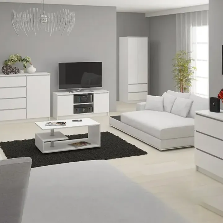 Cassettiera 120x120h cm moderna 10 cassetti bianco Living