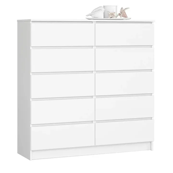 Cassettiera 120x120h cm moderna 10 cassetti bianco Living