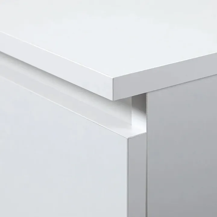 Cassettiera 140x77h cm moderna 6 cassetti bianco Living