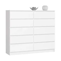Cassettiera 140x120h cm moderna 10 cassetti bianco Living
