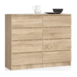 Cassettiera 140x100h cm moderna 8 cassetti rovere Living