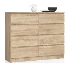 Cassettiera 120x100h cm moderna 8 cassetti rovere Living