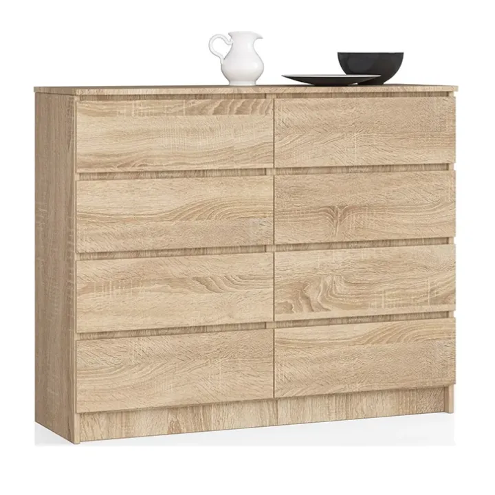 Cassettiera 120x100h cm moderna 8 cassetti rovere Living