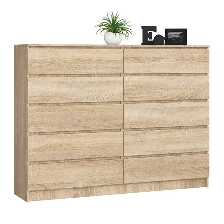Cassettiera 160x120h cm moderna 10 cassetti rovere Living