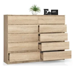 Cassettiera 160x120h cm moderna 10 cassetti rovere Living