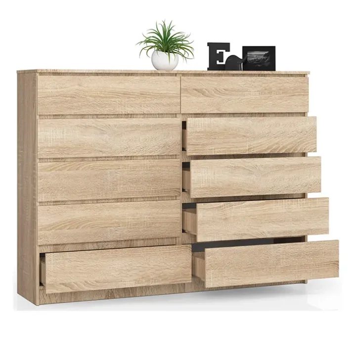 Cassettiera 160x120h cm moderna 10 cassetti rovere Living