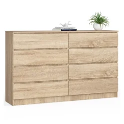 Cassettiera 160x100h cm moderna 8 cassetti rovere Living