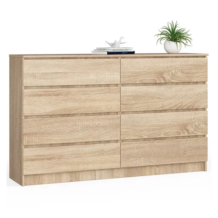 Cassettiera 160x100h cm moderna 8 cassetti rovere Living