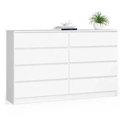 Cassettiera 160x100h cm moderna 8 cassetti bianco Living