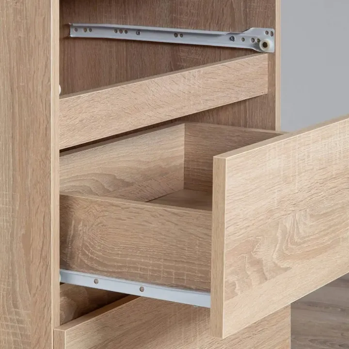 Cassettiera 160x77h cm moderna 6 cassetti rovere Living