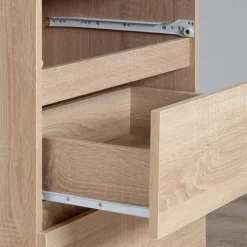 Cassettiera 140x77h cm moderna 6 cassetti rovere Living
