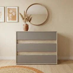 Cassettiera 80x70h cm moderna rovere grigio Altea