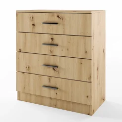 Cassettiera 80x91h cm moderna rovere rustico Cavour Gihome®