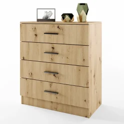Cassettiera 80x91h cm moderna rovere rustico Cavour Gihome®