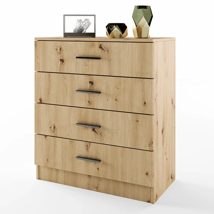Cassettiera 80x91h cm moderna rovere rustico Cavour Gihome®