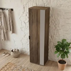 Colonna armadio 55x191h cm multiuso 1 anta tortora noce Raymonda