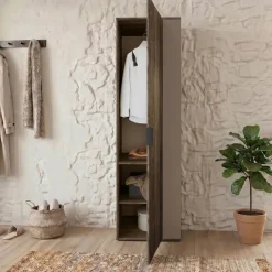 Colonna armadio 55x191h cm multiuso 1 anta tortora noce Raymonda