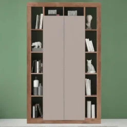Colonna a terra 134x217h cm multiuso 2 ante beige cashmere rovere scuro Trilogy