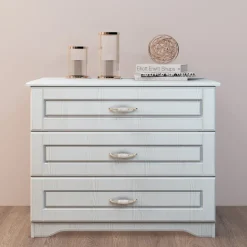 Comò classico 99x78h cm 3 cassetti bianco Friuli
