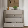 Comò moderno 117x92h cm 4 cassetti beige cashmere Emporio