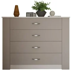 Comò moderno 117x92h cm 4 cassetti beige cashmere Emporio