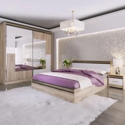 Comò 120x71h cm 1 anta 3 cassetti rovere bianco Varsavia Riga
