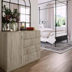 Comò 100x91h cm 1 anta con cassetti rovere sonoma Piero