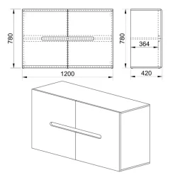 Comò 120x79h cm 2 ante bianco lucido Biancastagno
