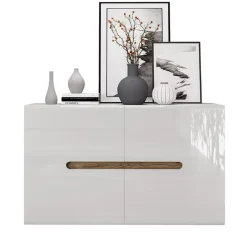 Comò 120x79h cm 2 ante bianco lucido Biancastagno