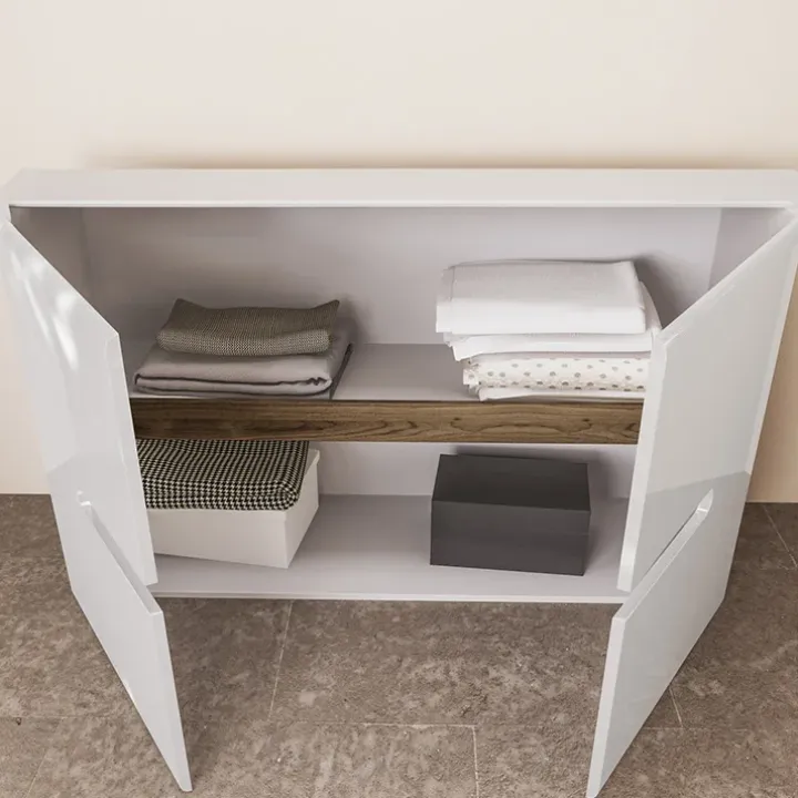 Comò 120x79h cm 2 ante bianco lucido Biancastagno