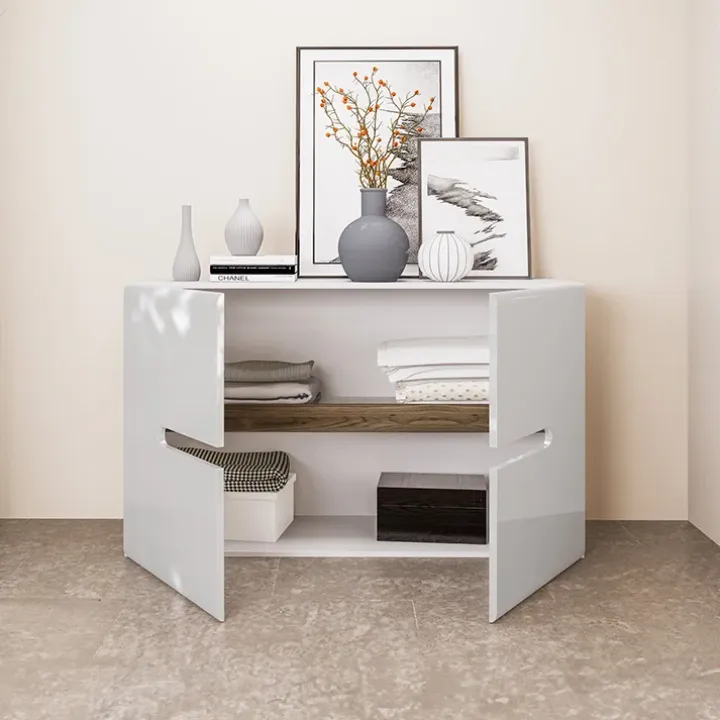 Comò 120x79h cm 2 ante bianco lucido Biancastagno