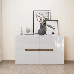 Comò 120x79h cm 2 ante bianco lucido Biancastagno