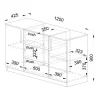 Comò 120x91h cm 2 ante 3 cassetti noce antracite Onice