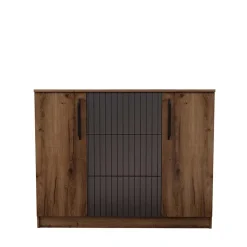 Comò 120x91h cm 2 ante 3 cassetti noce antracite Onice