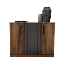 Comò 120x91h cm 2 ante 3 cassetti noce antracite Onice