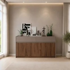 Comò 160x88h cm 4 ante 2 cassetti noce marrone Dusk