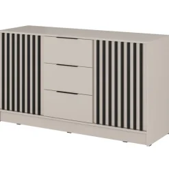 Comò 155x86h cm 2 ante con cassetti moderno beige cashmere Miller