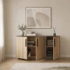Comò 138x80h cm 3 ante moderno rovere tortora Amelia