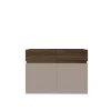 Comò 120x87h cm 2 cassetti 2 ante tortora noce Raymonda