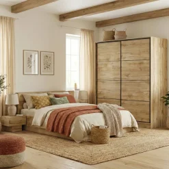 Comò 80x80h cm 4 cassetti moderno quercia Tamika