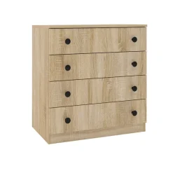 Comò 70x73h cm 4 cassetti moderno rovere sonoma Estelle