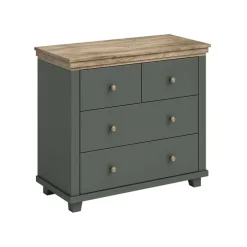 Comò 90x81h cm 4 cassetti moderno verde quercia Texel