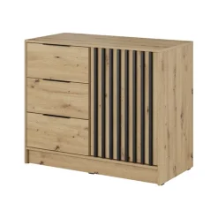Comò 105x86h cm con cassetti moderno quercia nero Miller