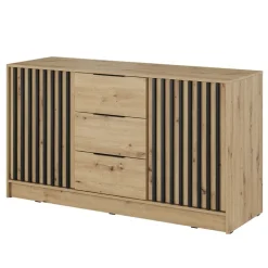 Comò 155x86h cm con cassetti moderno quercia nero Miller