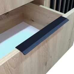 Comò 155x86h cm con cassetti moderno quercia nero Miller